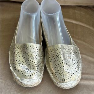Gold Espadrille Flats